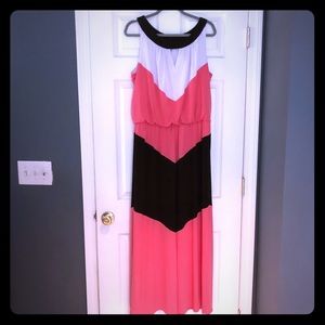 Color block maxi dress